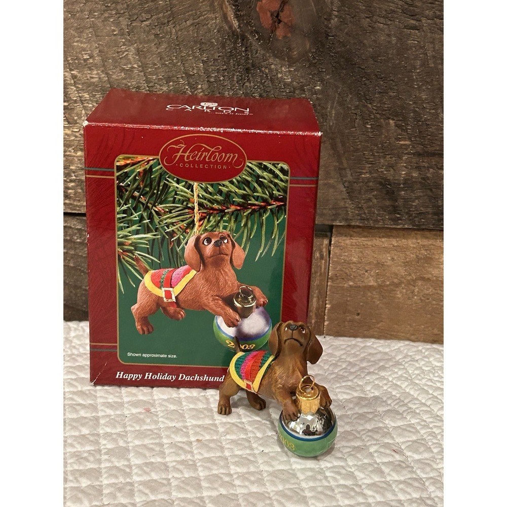 Carlton Cards Happy Holiday‎ Dachshund 2003 Ornament #67